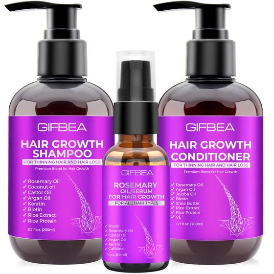 Imagem de Conjunto GIFBEA de Shampoo e Condicionador para Crescimento Capilar com Óleos