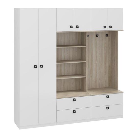 Imagem de Conjunto Guarda Roupa Modulado 9007 Free Branco Aveiro Be Mobiliario