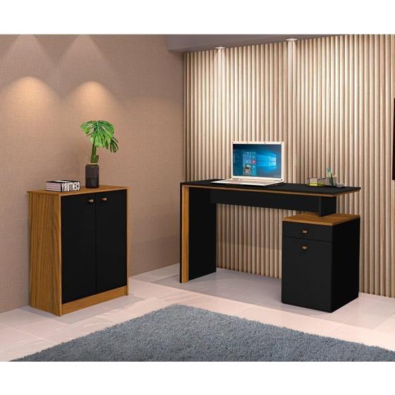 Conjunto Home Office 2 Peças Escrivaninha 120cm com Balcão J&A Móveis Menor preço em Conjunto Home Office 2 Peças Escrivaninha 120cm com Balcão J&A Móveis