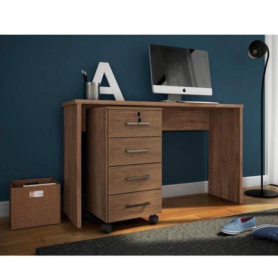 Conjunto Home Office 2 Peças Escrivaninha com Gaveteiro Flex Gávea Espresso Móveis Menor preço em Conjunto Home Office 2 Peças Escrivaninha com Gaveteiro Flex Gávea Espresso Móveis