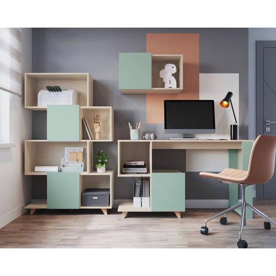 Imagem de Conjunto Home Office 3 Peças com Armários e Escrivaninha Be Mobiliário