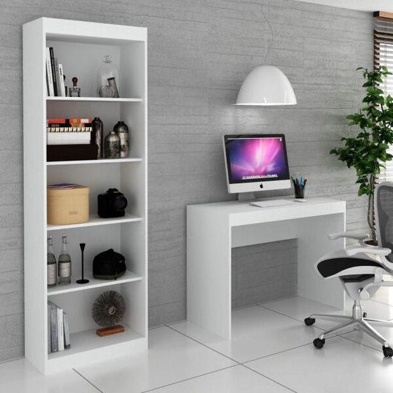 Imagem de Conjunto Home Office com Escrivaninha e Estante para Livros Móveis
