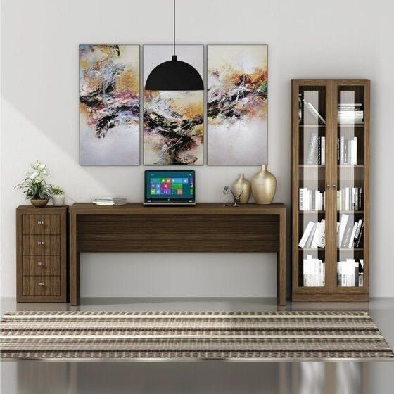 Conjunto Home Office com Mesa, Armário 2 Portas e Gaveteiro 4 Gavetas MadeiraMadeira Menor preço em Conjunto Home Office com Mesa, Armário 2 Portas e Gaveteiro 4 Gavetas MadeiraMadeira