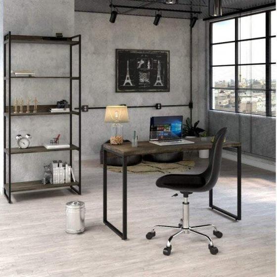 Conjunto Home Office com Mesa para Escritório 120cm e Estante Multiuso Kuadra Espresso Móveis é ruim? Conjunto Home Office com Mesa para Escritório 120cm e Estante Multiuso Kuadra Espresso Móveis é boa?