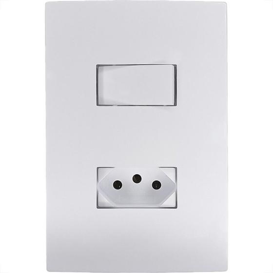 Imagem de Conjunto Ilumi I9-Inove Branco Com Placa 1 Simples + Tomada 2P+T. 10A. - 94200