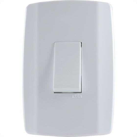Imagem de Conjunto Ilumi Slim 4X2 Branco Com Placa (1Simples Vertical) 8017