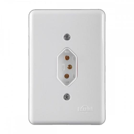 Imagem de Conjunto Ilumi Stylus Branco Com Placa 1 Tomada 2P+T. 20A. - 20141