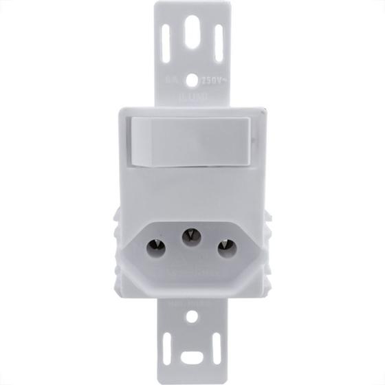 Imagem de Conjunto Ilumi Stylus Branco Sem Placa 1 Simples + Tomada 2P+T. 10A. - 20200/0