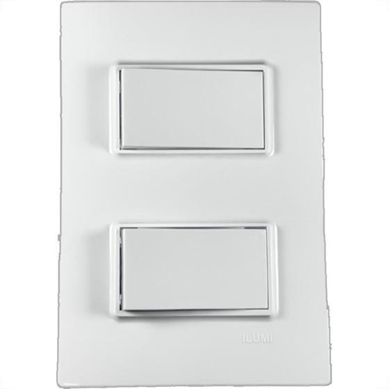 Imagem de Conjunto Ilumi Vivaz Branco Com Placa 1 Simples + 1 Paralelo 10A. - 7823