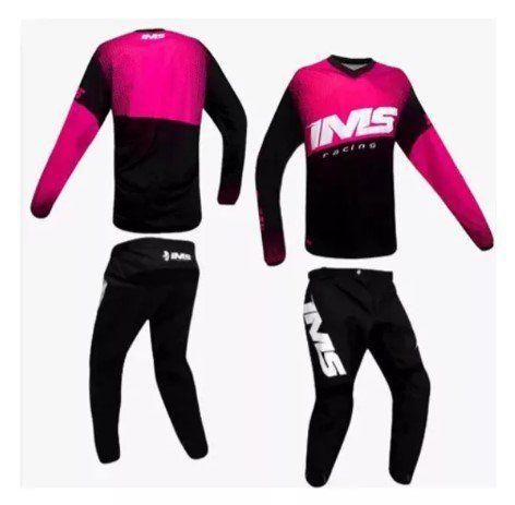 Imagem de Conjunto Ims Mx Active Trilha Motocross Off Road Preto Rosa