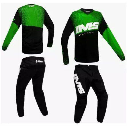 Imagem de Conjunto Ims Mx Active Trilha Motocross Off Road Preto Verde