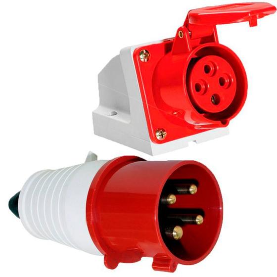 Imagem de Conjunto Industrial Tomada + Plug Macho Jng 3p+t 63a VM Mgi