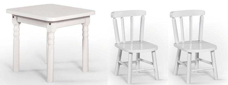 Imagem de Conjunto Infantil 60x60 Com 2 Cadeiras - Branca - JM Móveis