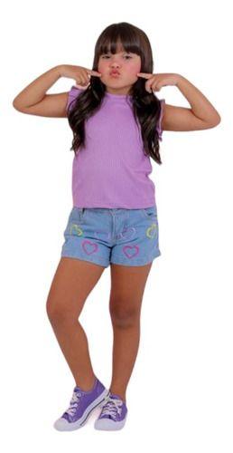 Imagem de Conjunto infantil básico mini diva menina casual simples jeans