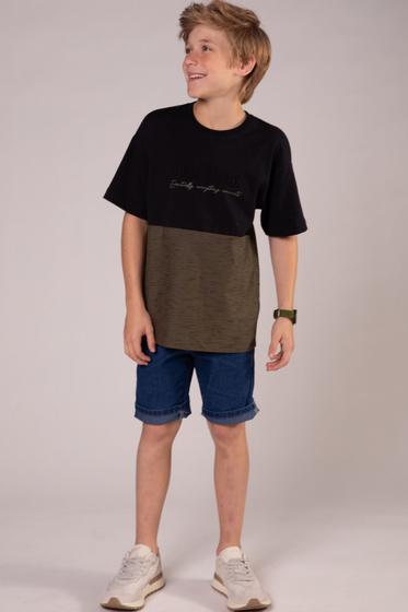 Imagem de Conjunto Infantil Bermuda Camiseta Preto Johnny Fox