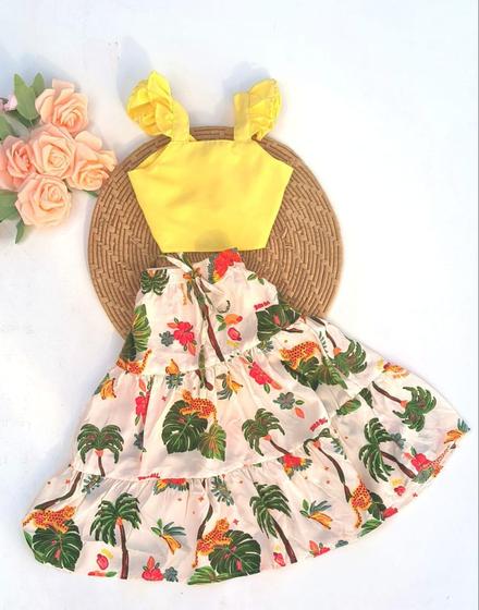 Imagem de Conjunto Infantil Blogueirinha Saia Longa E Cropped