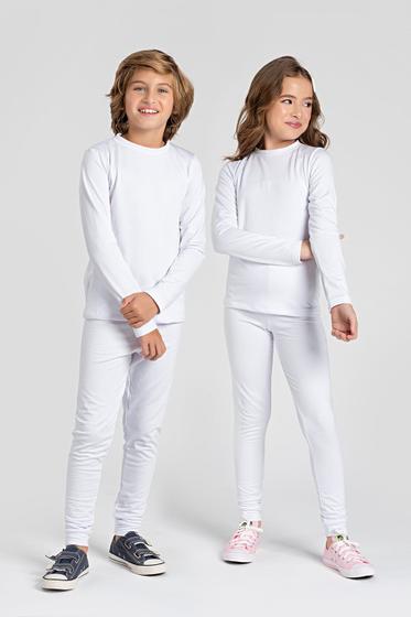 Imagem de Conjunto infantil blusa + calça térmica branca