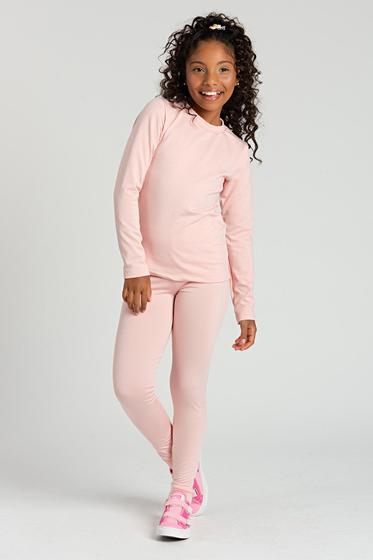 Imagem de Conjunto infantil blusa + calça térmica rosa claro