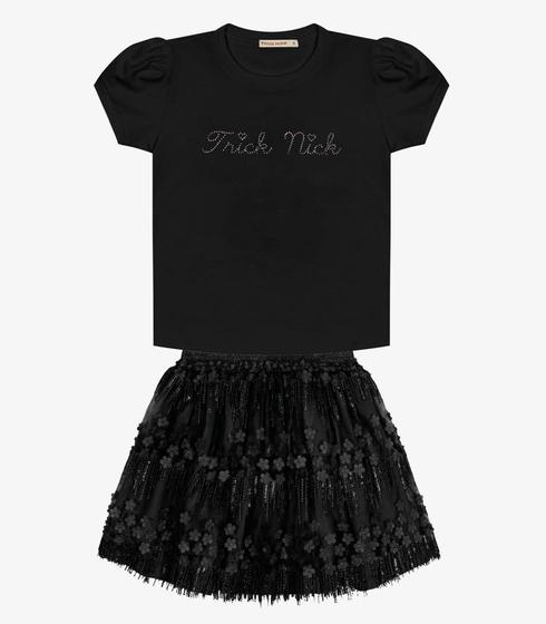 Imagem de Conjunto Infantil Blusa Com Saia Trick Nick Preto