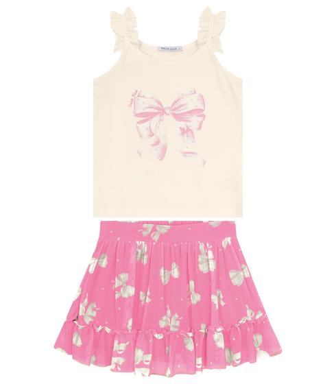 Imagem de Conjunto Infantil Blusa Com Saia Trick Nick Rosa