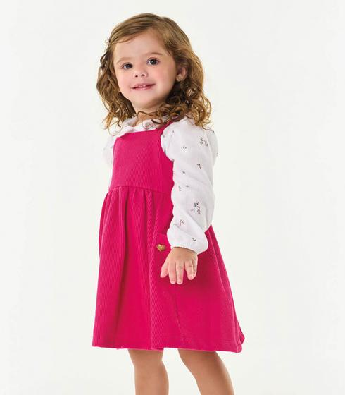 Imagem de Conjunto Infantil Blusa Com Salopete Trick Nick Rosa