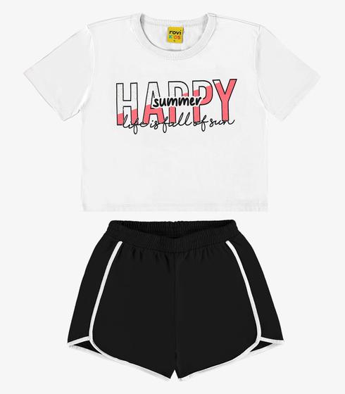 Imagem de Conjunto Infantil Blusa Com Shorts Rovi Kids Branco