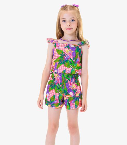 Imagem de Conjunto Infantil Blusa Com Shorts Rovi Kids Rosa