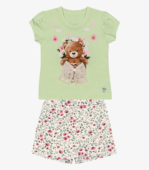 Imagem de Conjunto Infantil Blusa Com Shorts Saia Trick Nick Verde