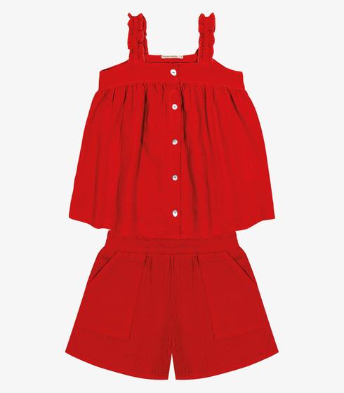 Imagem de Conjunto Infantil Blusa Com Shorts Trick Nick Vermelho