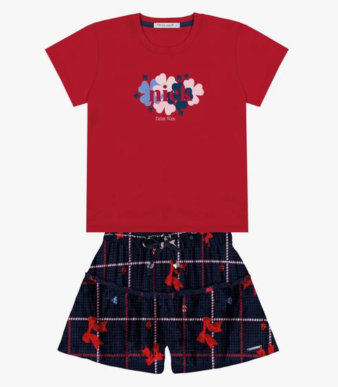 Imagem de Conjunto Infantil Blusa Com Shorts Trick Nick Vermelho