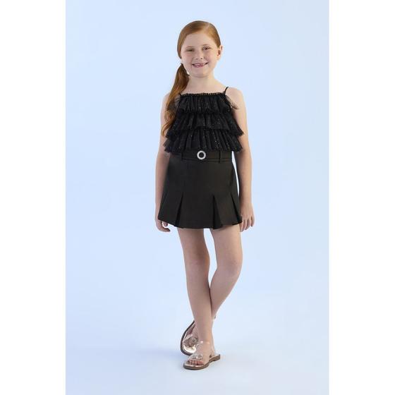 Imagem de Conjunto Infantil Blusa e Saia Modern Black - Petit Cherie