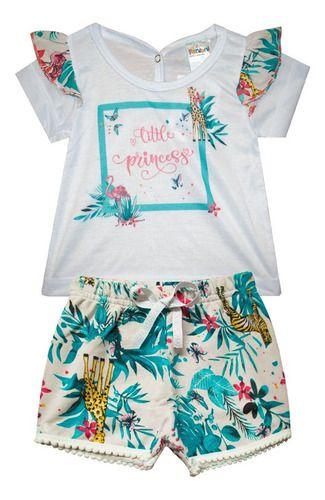 Imagem de Conjunto Infantil Blusa E Shorts Menina Algodão Atacado Baby