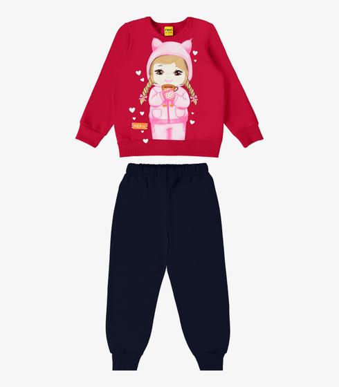 Imagem de Conjunto Infantil Blusão Com Calça Rovi Kids Vermelho