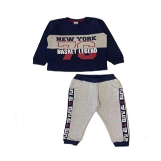 Imagem de Conjunto Infantil Blusao E Calca Moletom New York Marinho Have Fun