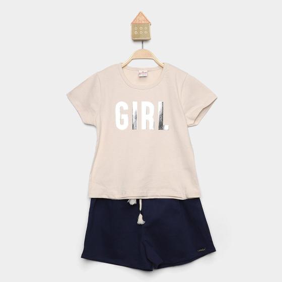 Imagem de Conjunto Infantil Brandili Camiseta e Short Menina