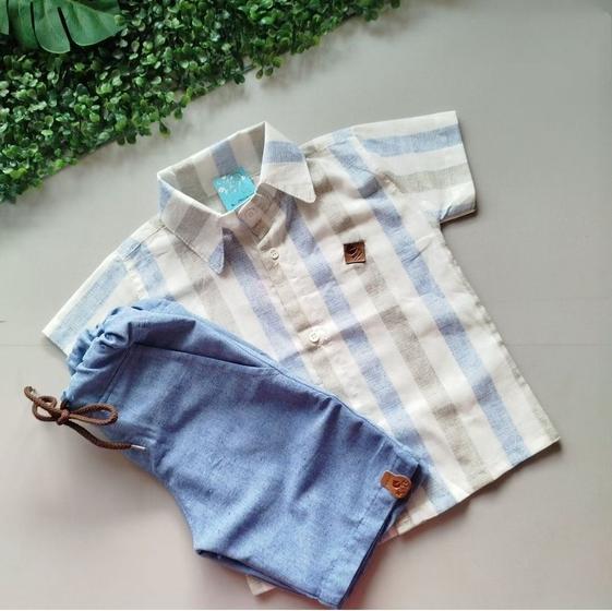 Imagem de Conjunto infantil camisa e bermuda - modinha masculina