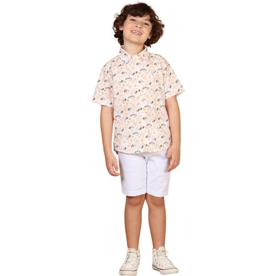 Imagem de Conjunto Infantil Camisa Estampada Bermuda - TAM 1 A 8