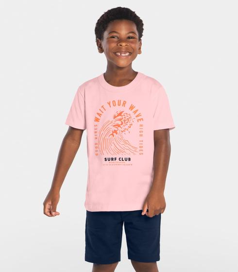 Imagem de Conjunto Infantil Camiseta Com Bermuda Rovi Kids Rosa