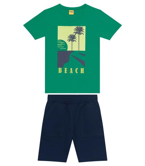 Imagem de Conjunto Infantil Camiseta Com Bermuda Rovi Kids Verde