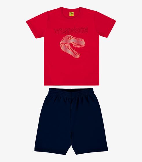 Imagem de Conjunto Infantil Camiseta Com Bermuda Rovi Kids Vermelho