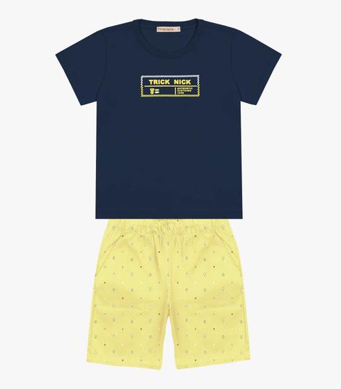 Imagem de Conjunto Infantil Camiseta Com Bermuda Trick Nick Azul