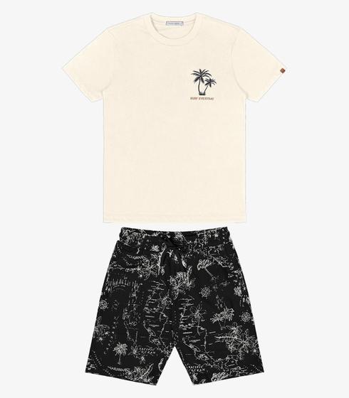 Imagem de Conjunto Infantil Camiseta Com Bermuda Trick Nick Bege