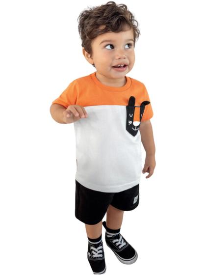 Imagem de Conjunto infantil camiseta e bermuda  carinha- angerô