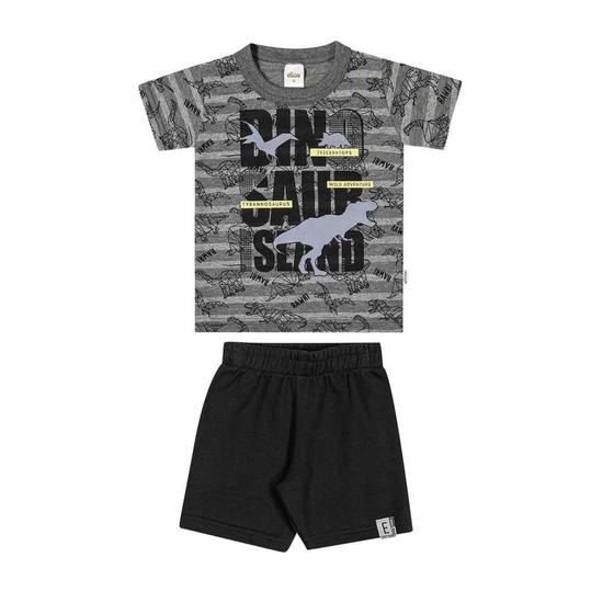 Imagem de Conjunto Infantil Camiseta E Bermuda Divertidos Dinossauros