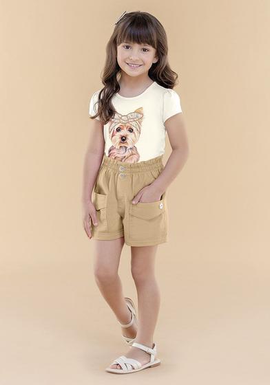 Imagem de Conjunto Infantil  Camiseta e Shorts Sarja - Glinny