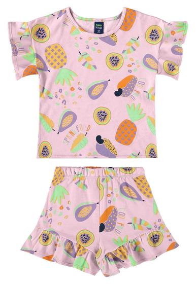 Imagem de Conjunto Infantil com Blusa e Short para Menina Bee Loop