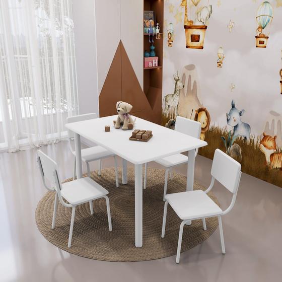 Imagem de Conjunto Infantil com Mesa 75x50cm com 4 Cadeiras Laura