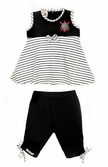 Imagem de Conjunto Infantil Corinthians Bata e Legging Oficial