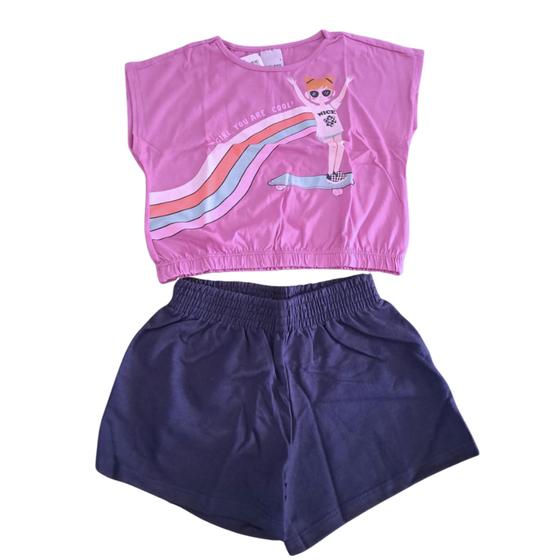 Imagem de Conjunto infantil cropped regata short menina Elian Malwee