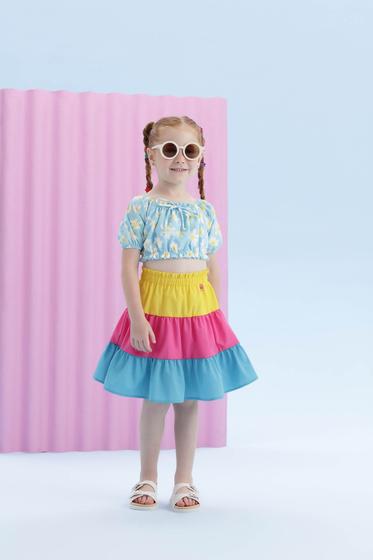 Imagem de Conjunto Infantil Cropped + Saia Mon Sucre SUNDAY 088